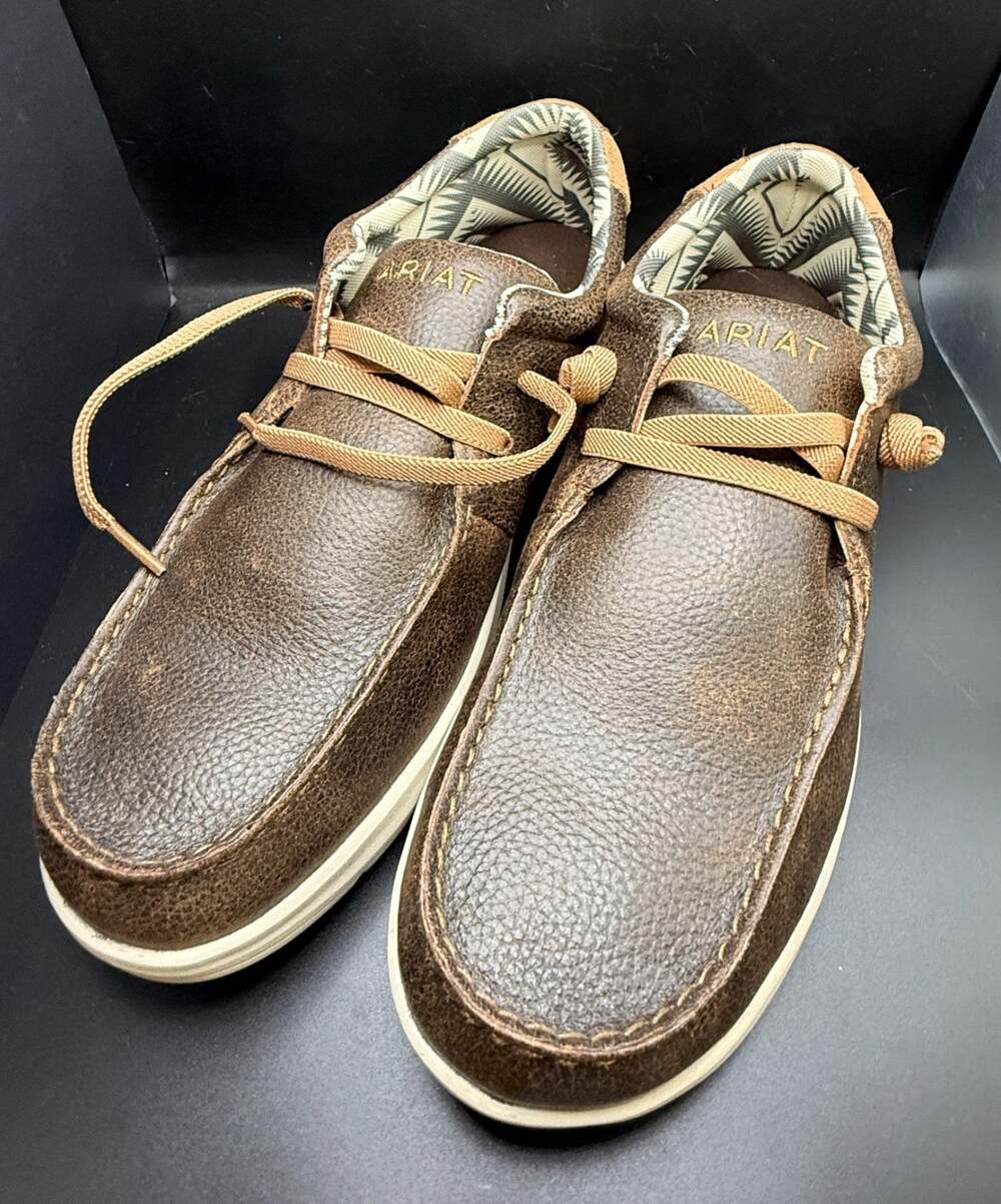Ariat Hilo Men 14 EE Extra Wide Brody Brown Leather Shoes With Box 10050976 New